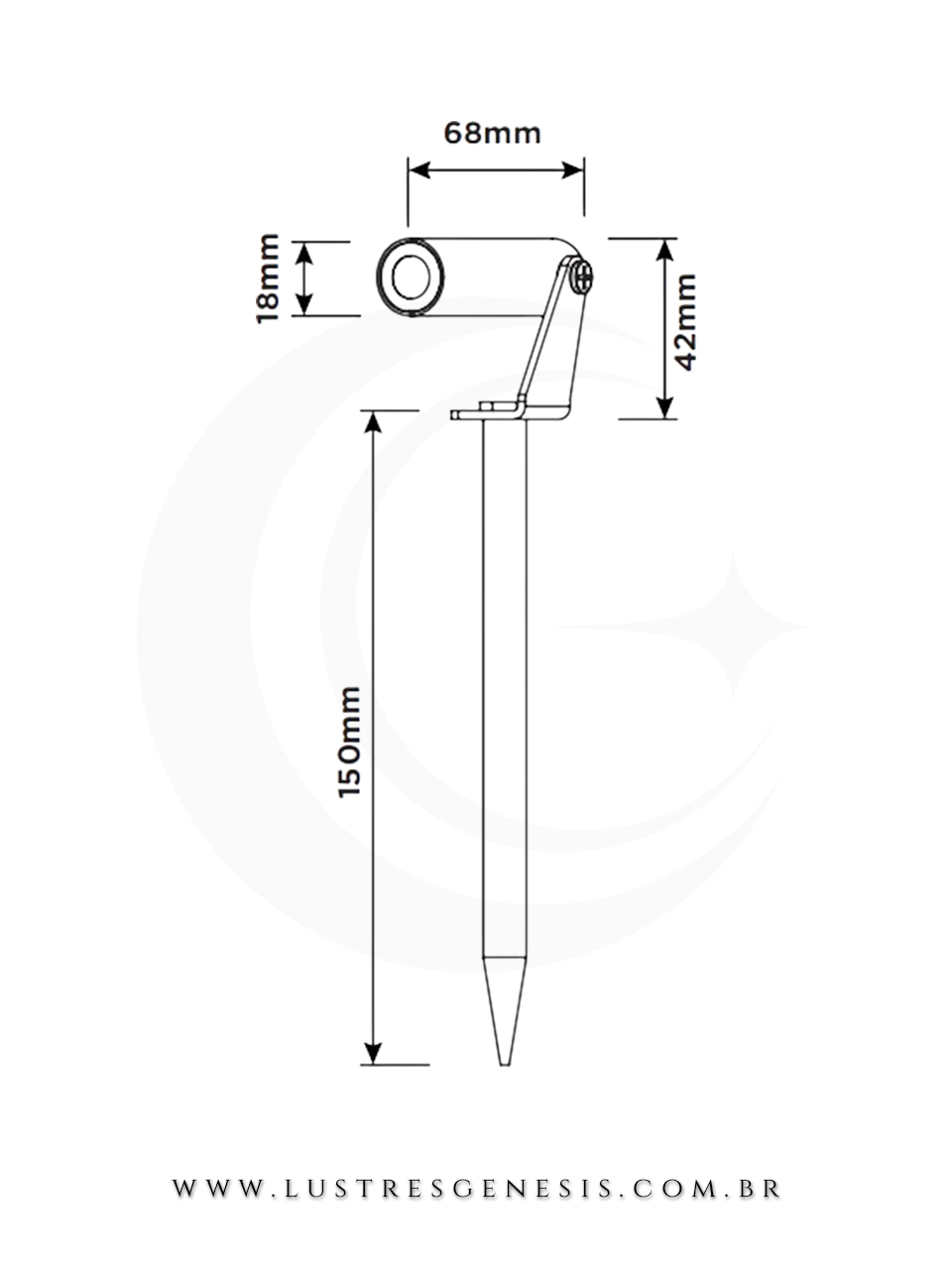 Espeto de Jardim Externo de Alumínio Preto Bivolt para Iluminar e Decorar Jardim, Muro, Fachada, Piscina e Area Gourmet
